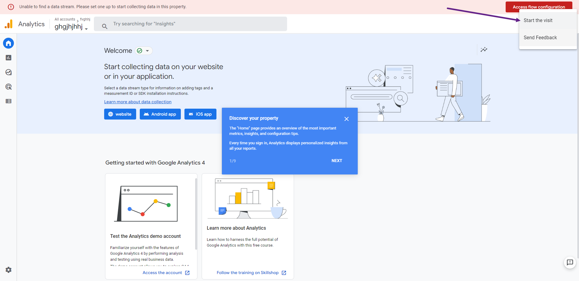 guided tour on google analytics