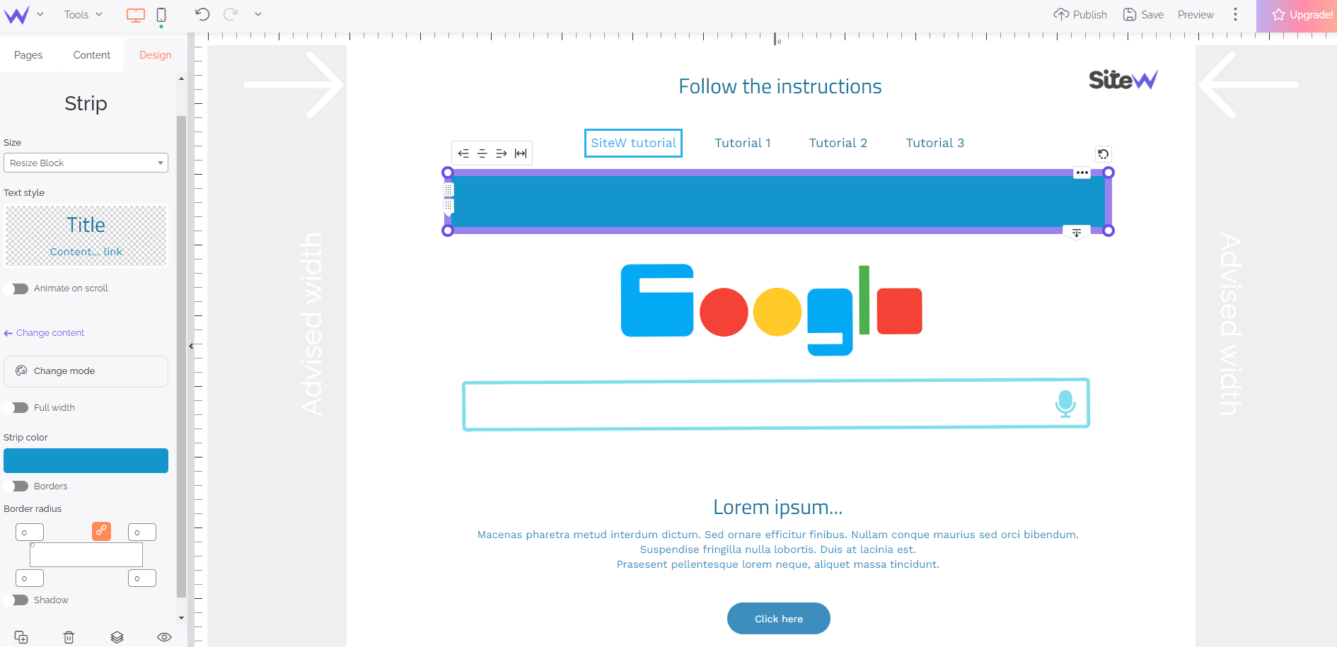 configure strip block