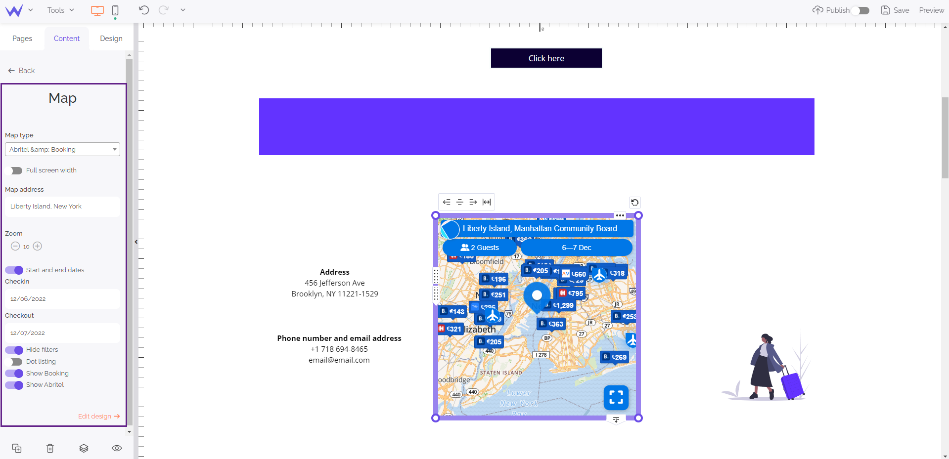 Abrital & Booking map