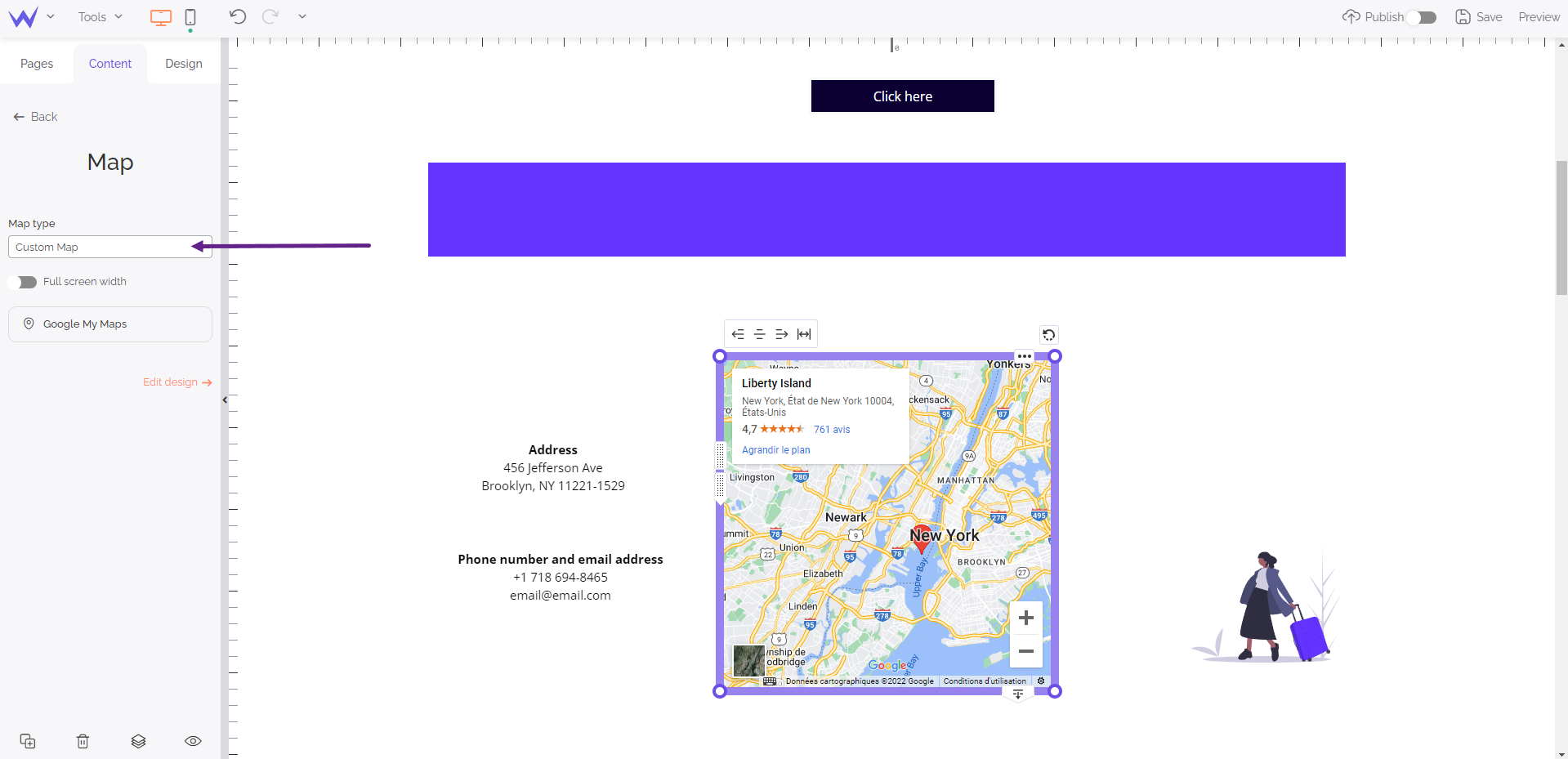 custom map on sitew