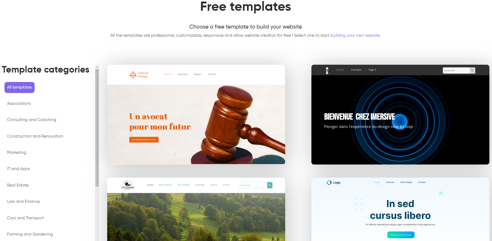 SiteW templates