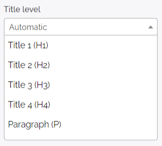 Title levels on SiteW