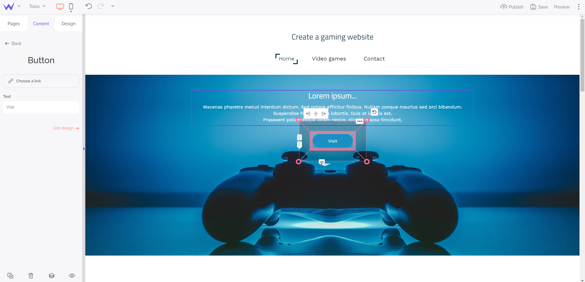 Create a Game Website: Site Builder