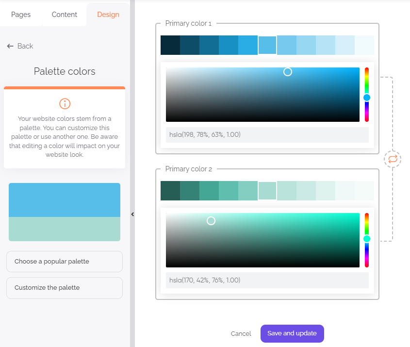 sitew custom palette