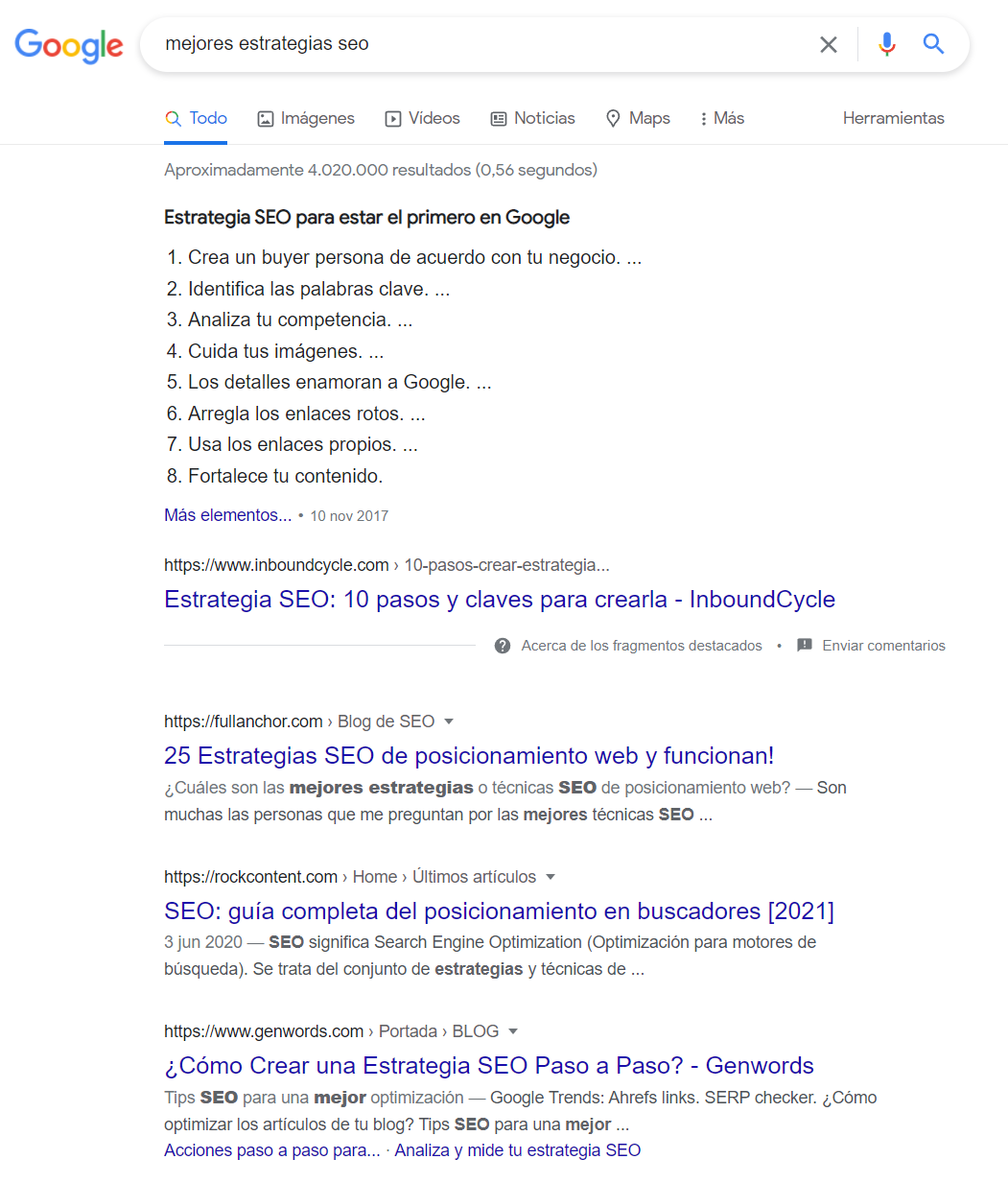 resultados de google