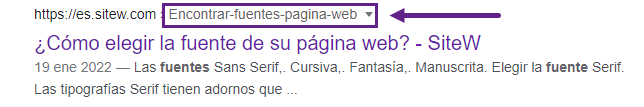 url página web