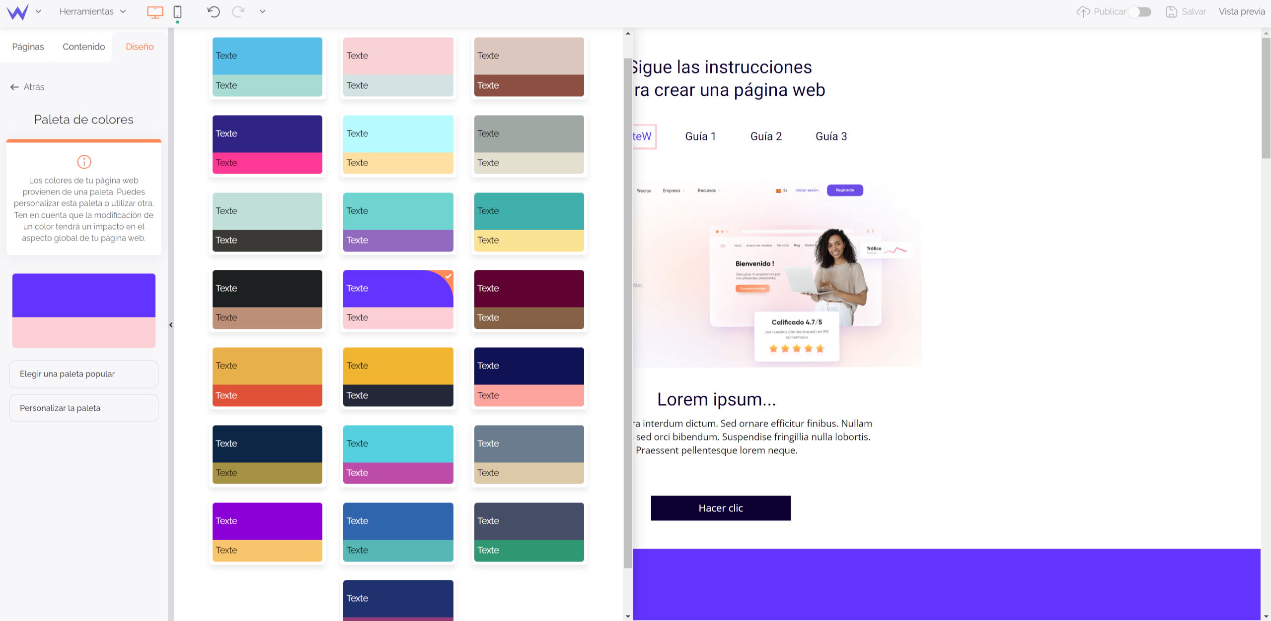 elegir los colores para un sitio web