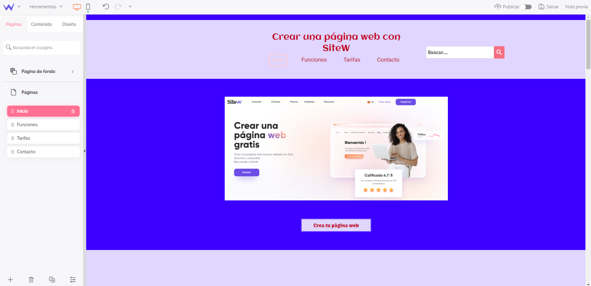 Módulo de Menú de SiteW