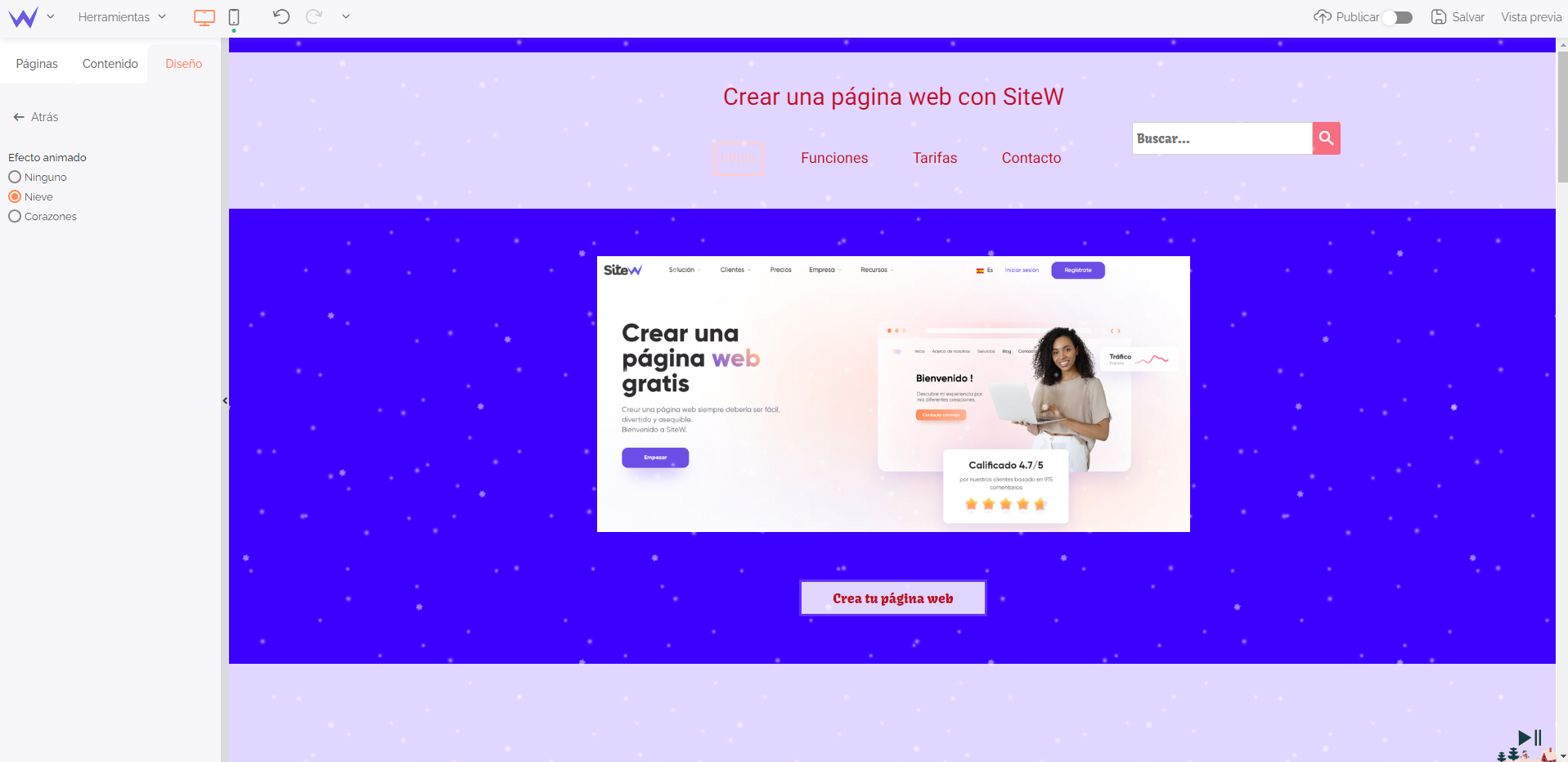 Transiciones en un sitio web