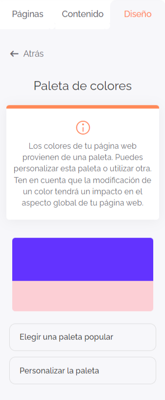 Paleta de colores de SiteW
