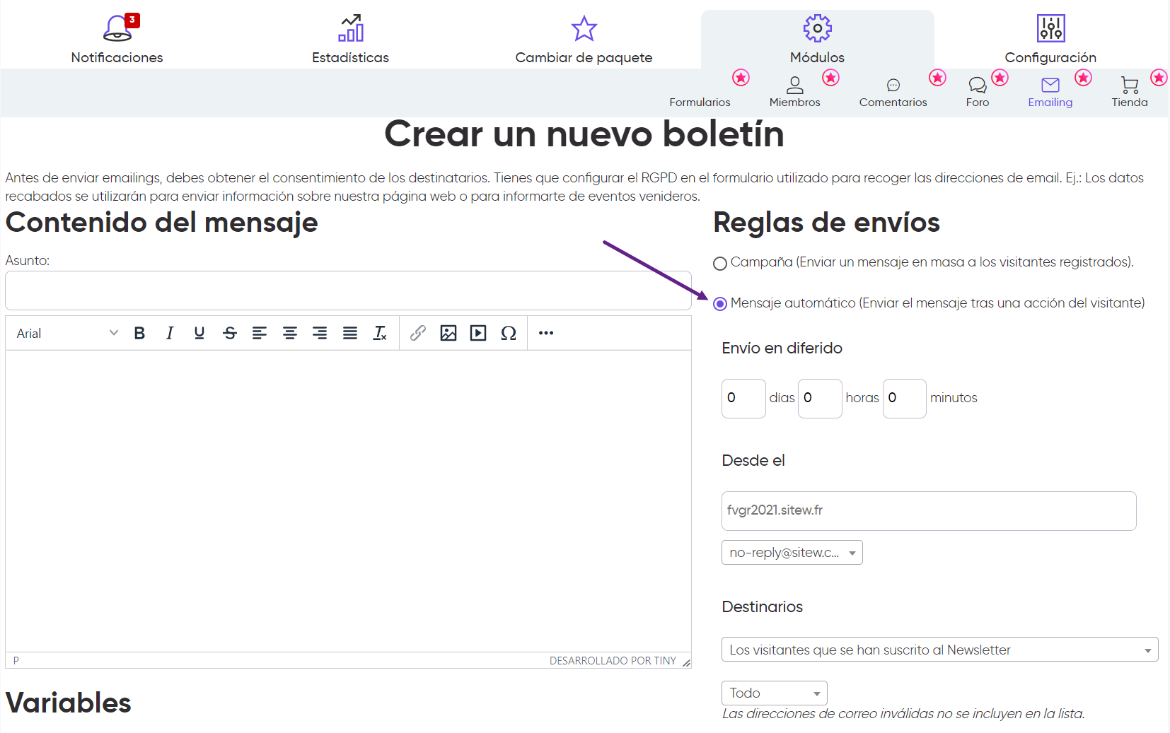 crear un boletín informativo