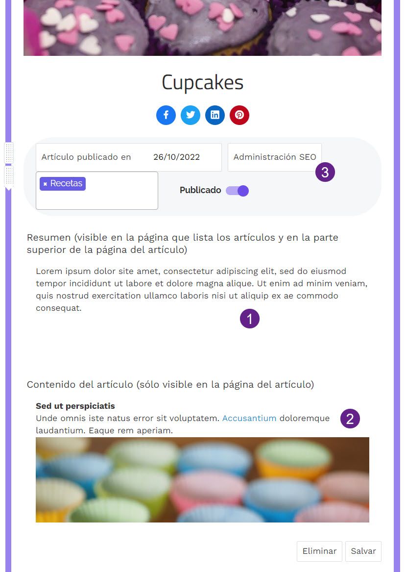 editar entradas de blog