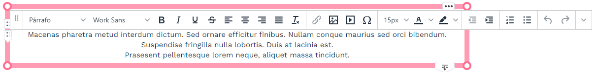 Texto en el módulo