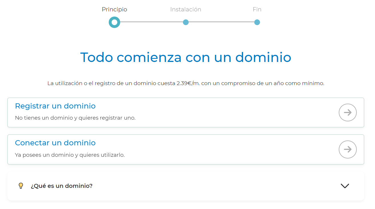 registrar un dominio