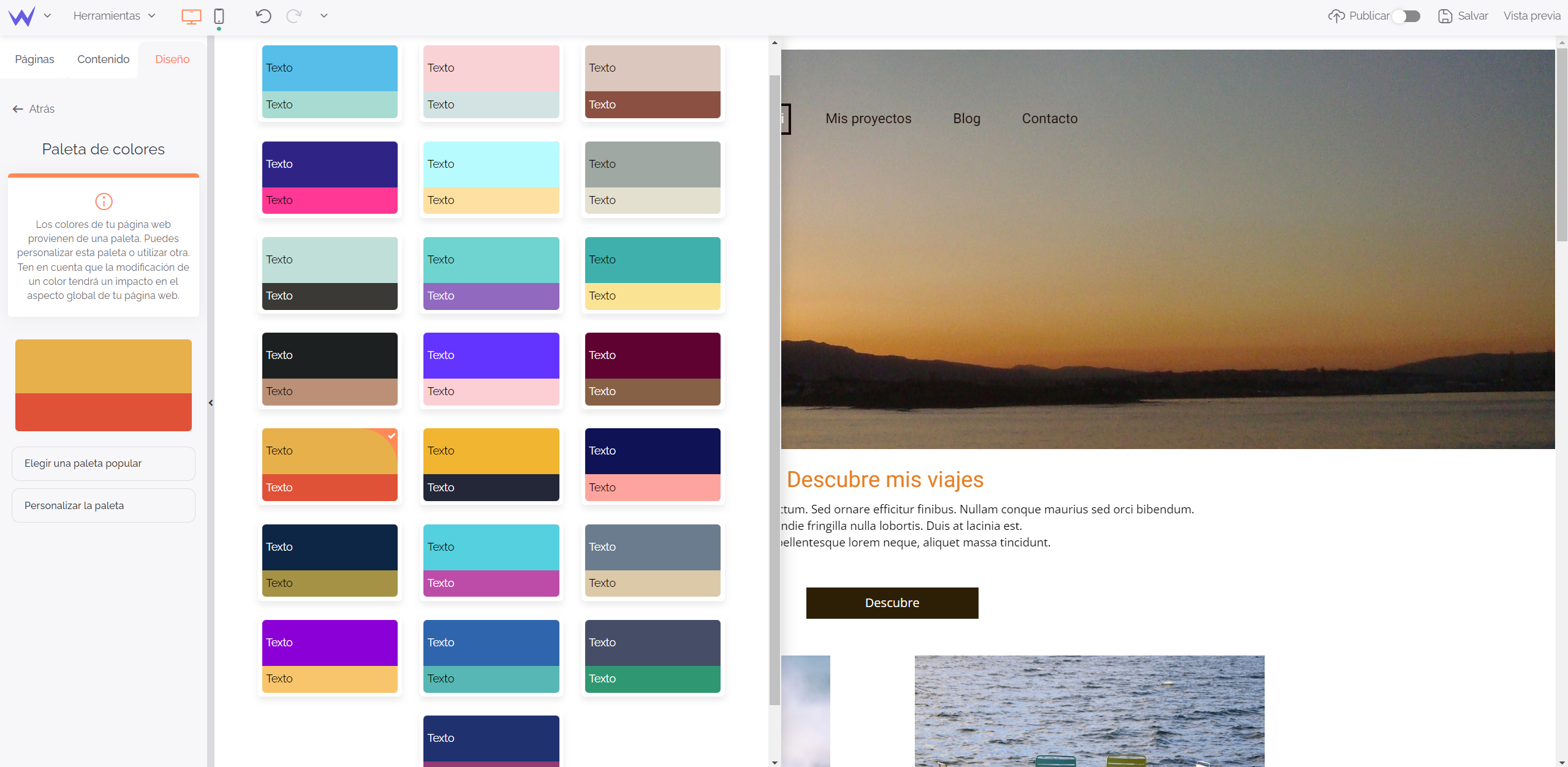 Colores de la página web