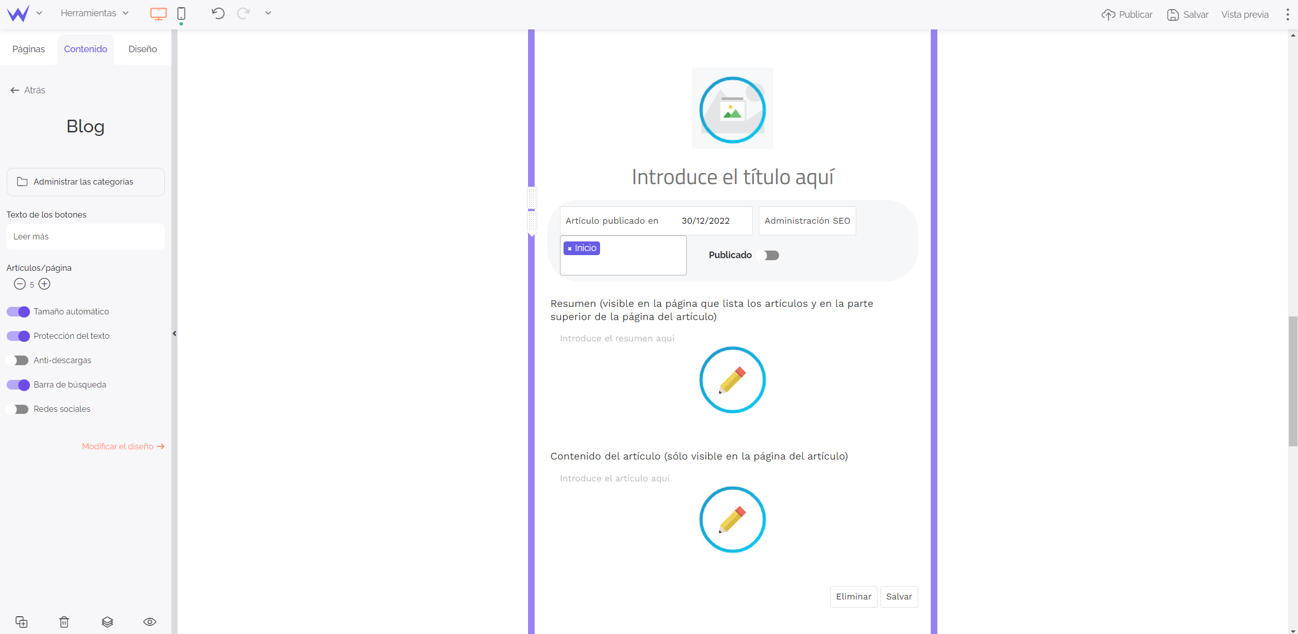 Módulo de Blog de SiteW