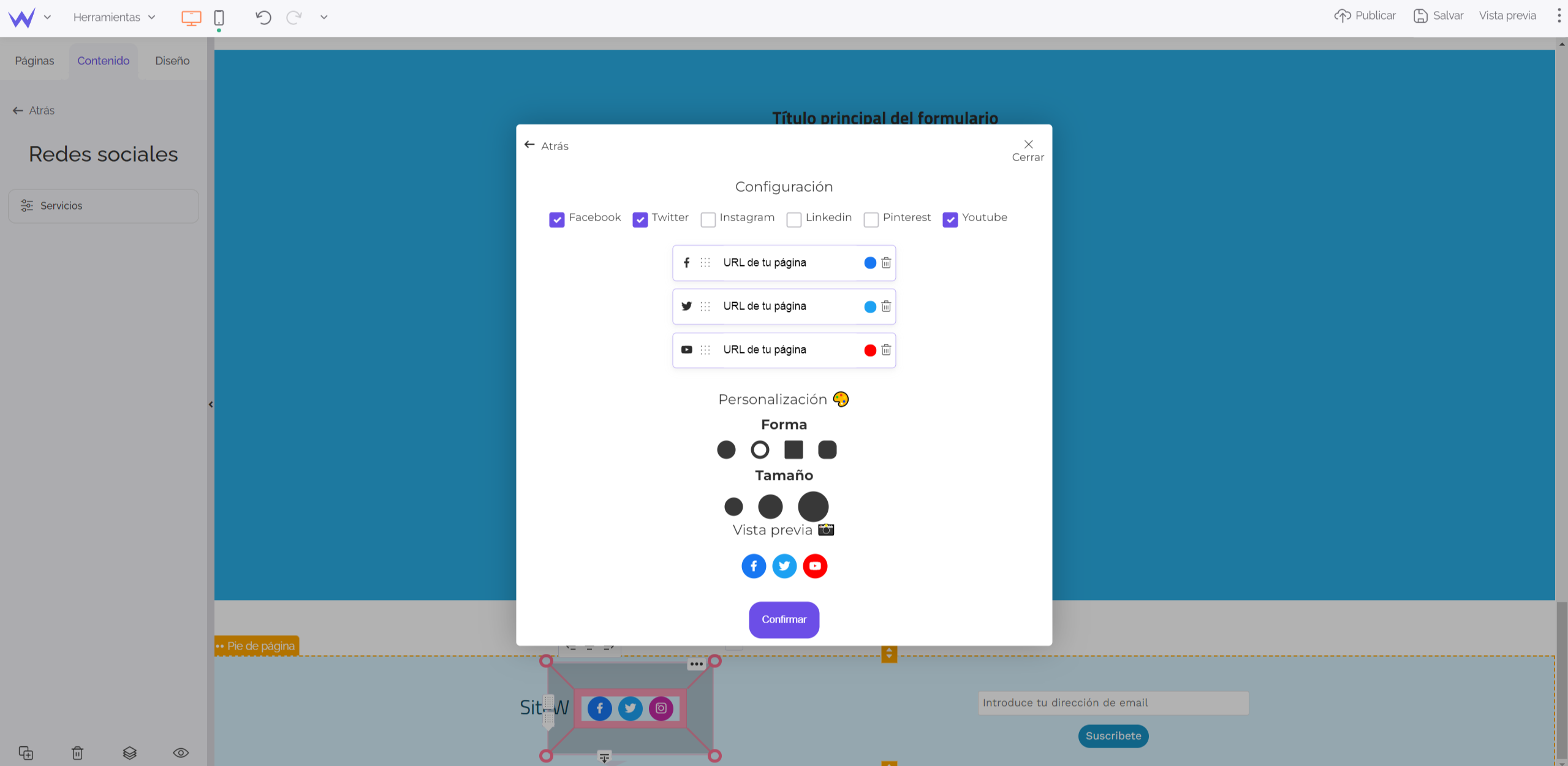 Módulo Social de SiteW