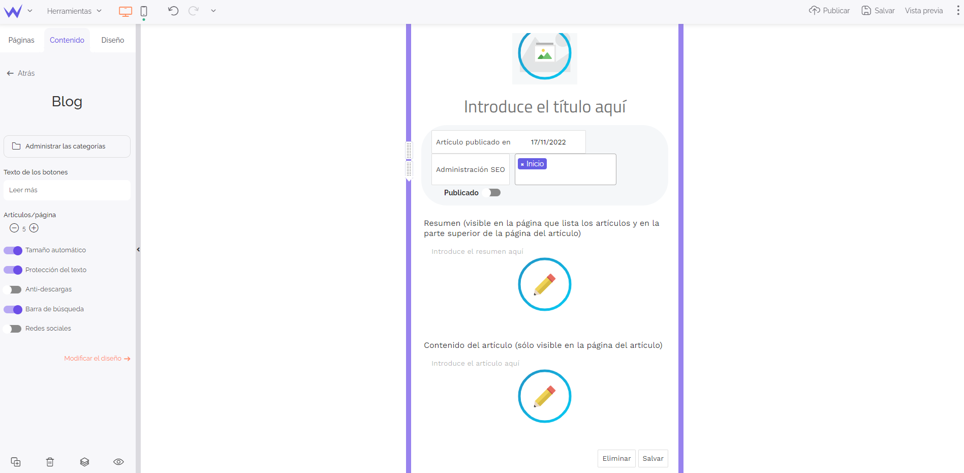 Módulo de Blog de SiteW