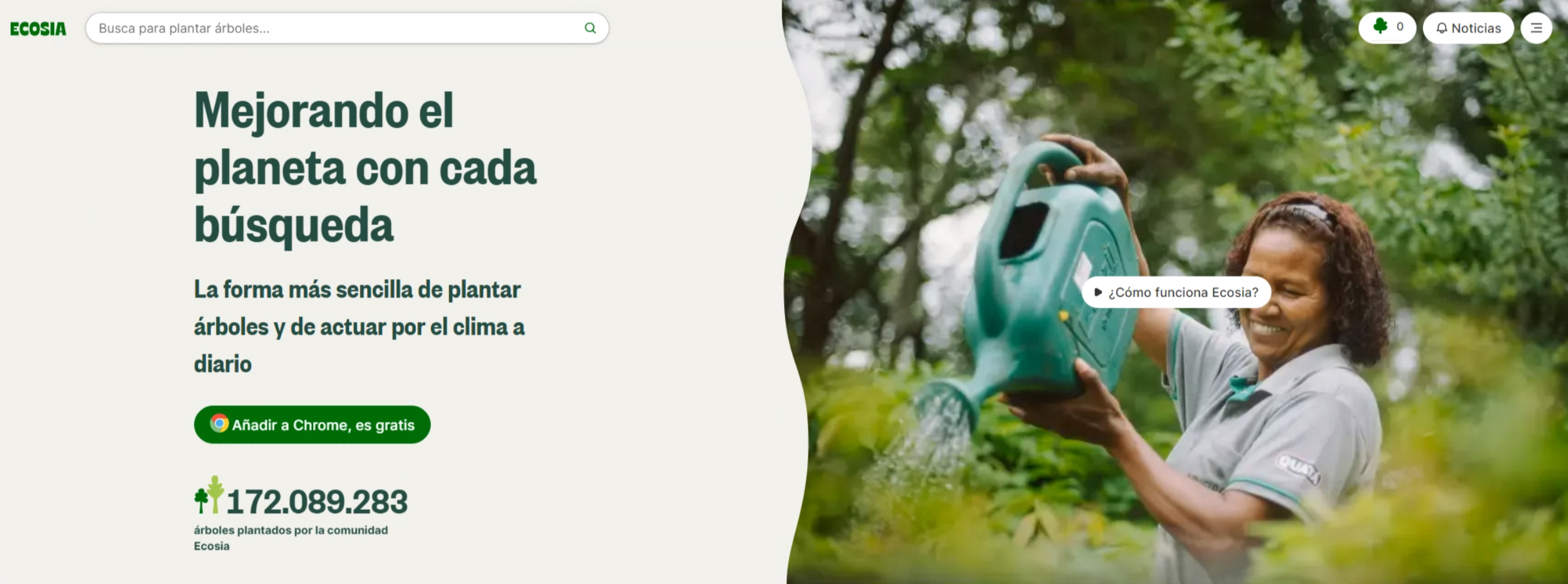 Buscadores aparte de Google: Ecosia