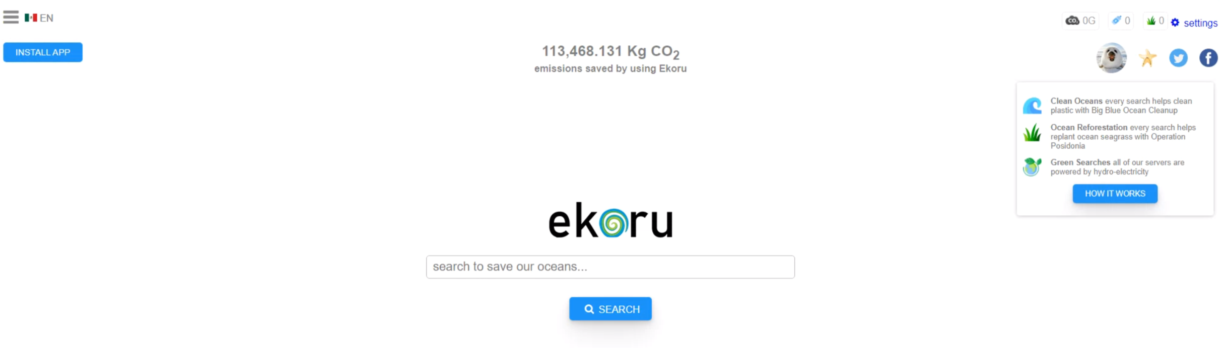 Buscadores aparte de Google: Ekoru