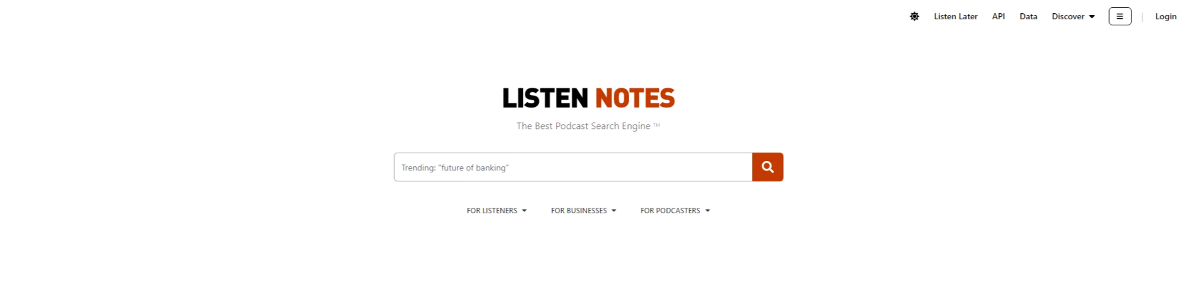 Buscadores aparte de Google: Listen Notes