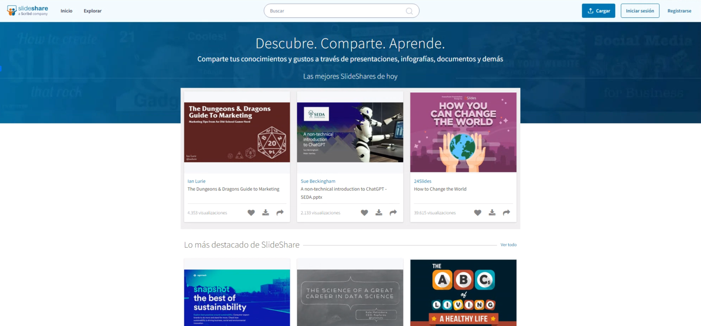 Buscadores aparte de Google: Slideshare