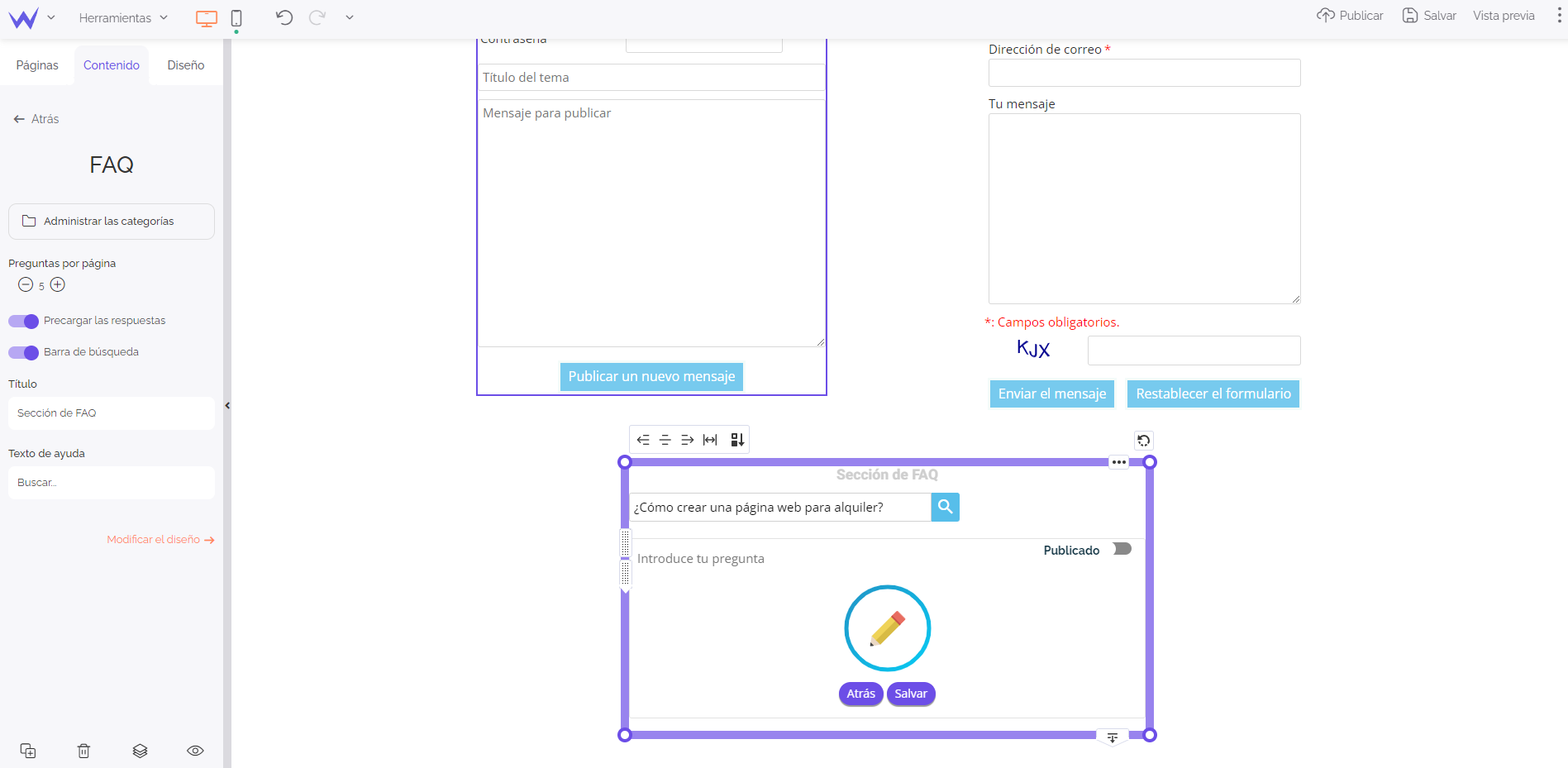 módulo de faq de sitew