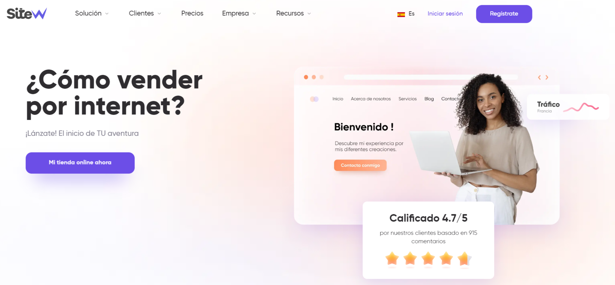 crear una tienda en línea con SiteW