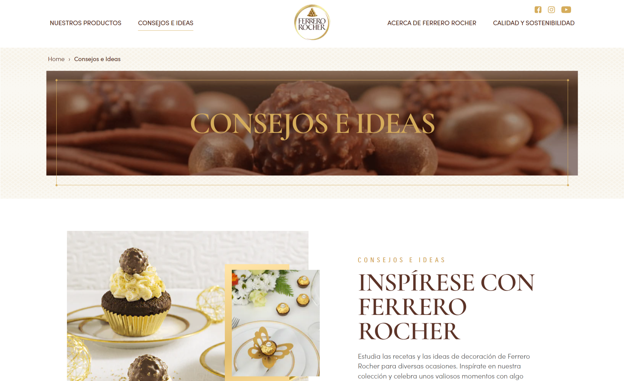 Ejemplo de brand content de Ferrero Rocher