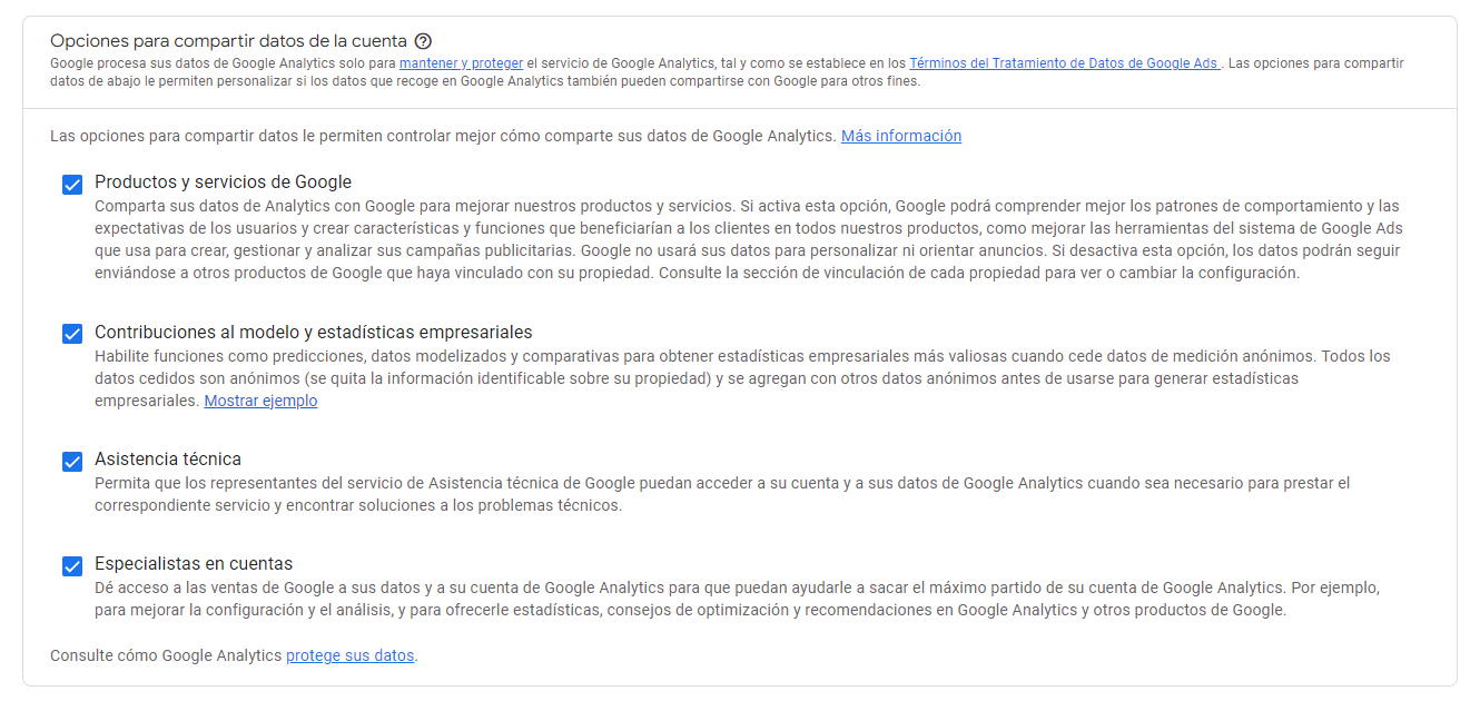 configurar una cuenta de google analytics