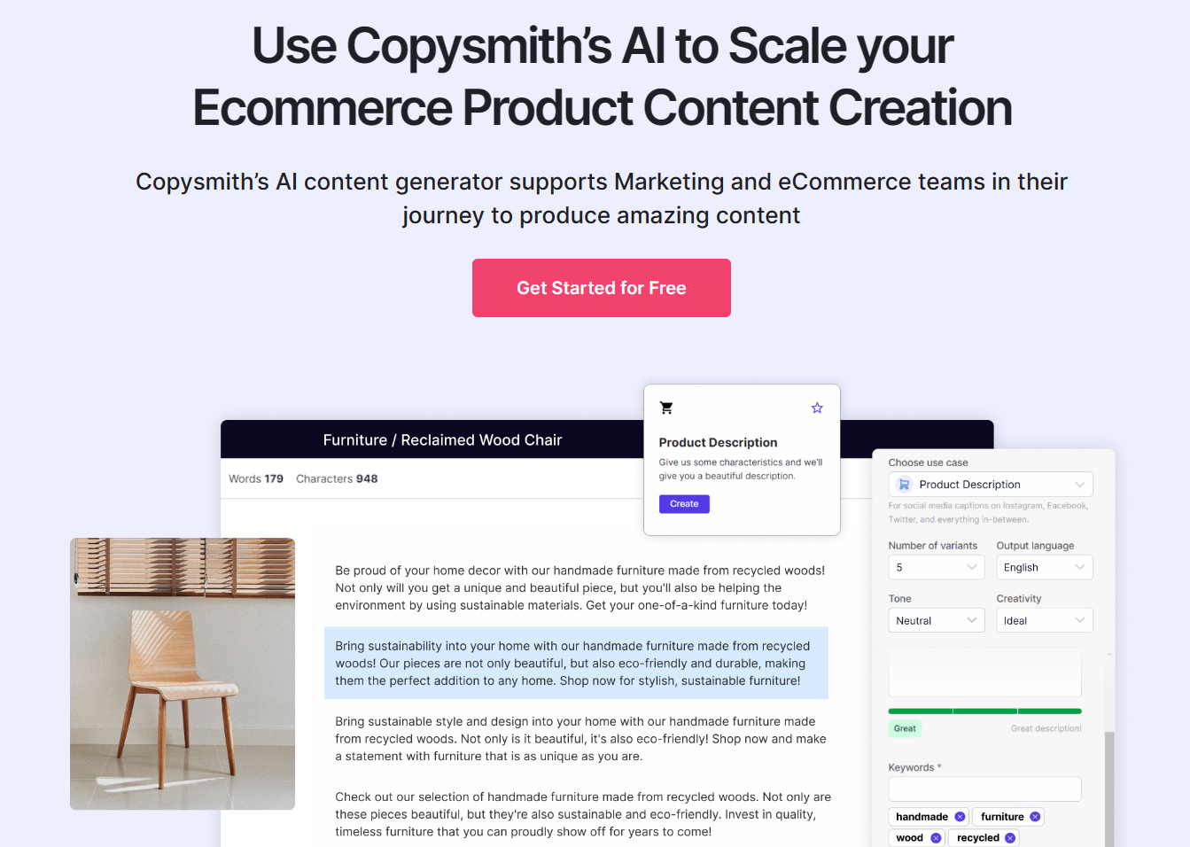 Mejores herramientas IA para crear contenidos: Copysmith