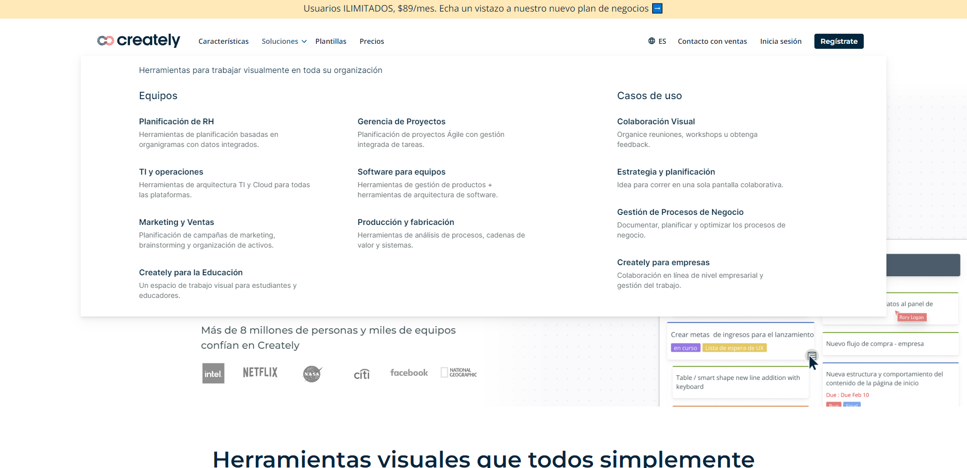 Creately, programa para hacer mapas mentales