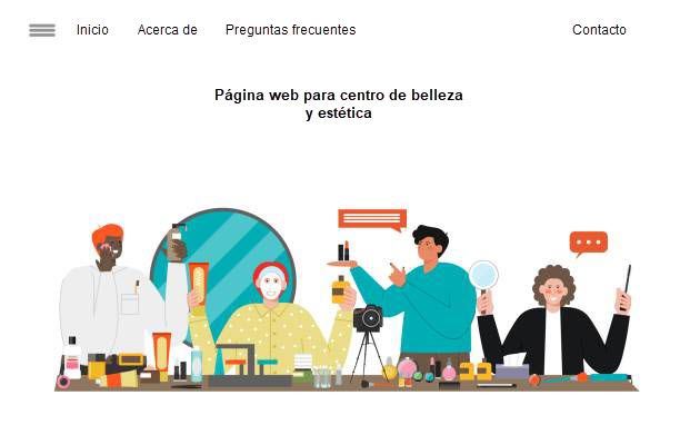 Estructura de página web para estética