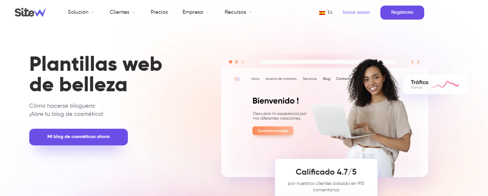 Elaboración de página web para centro de belleza con SiteW