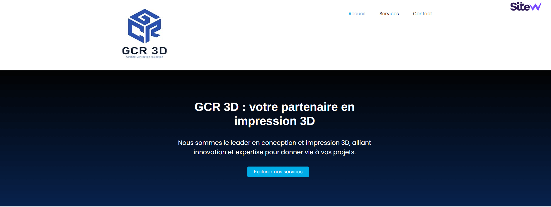 créer un header avec l'IA de SiteW