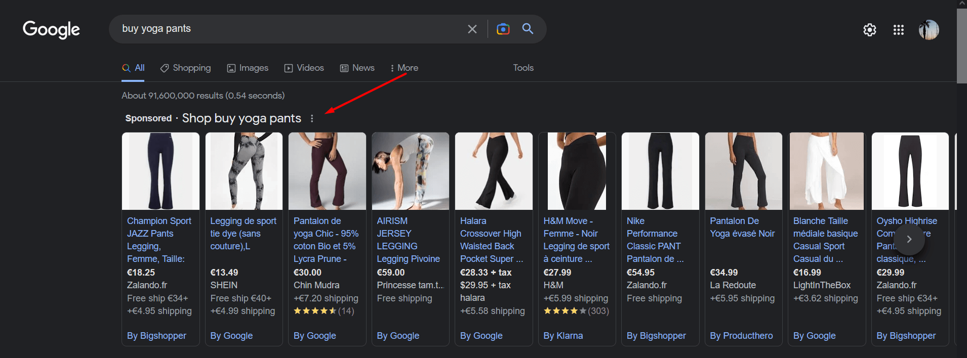 Expérience personnalisée sur Google Shopping