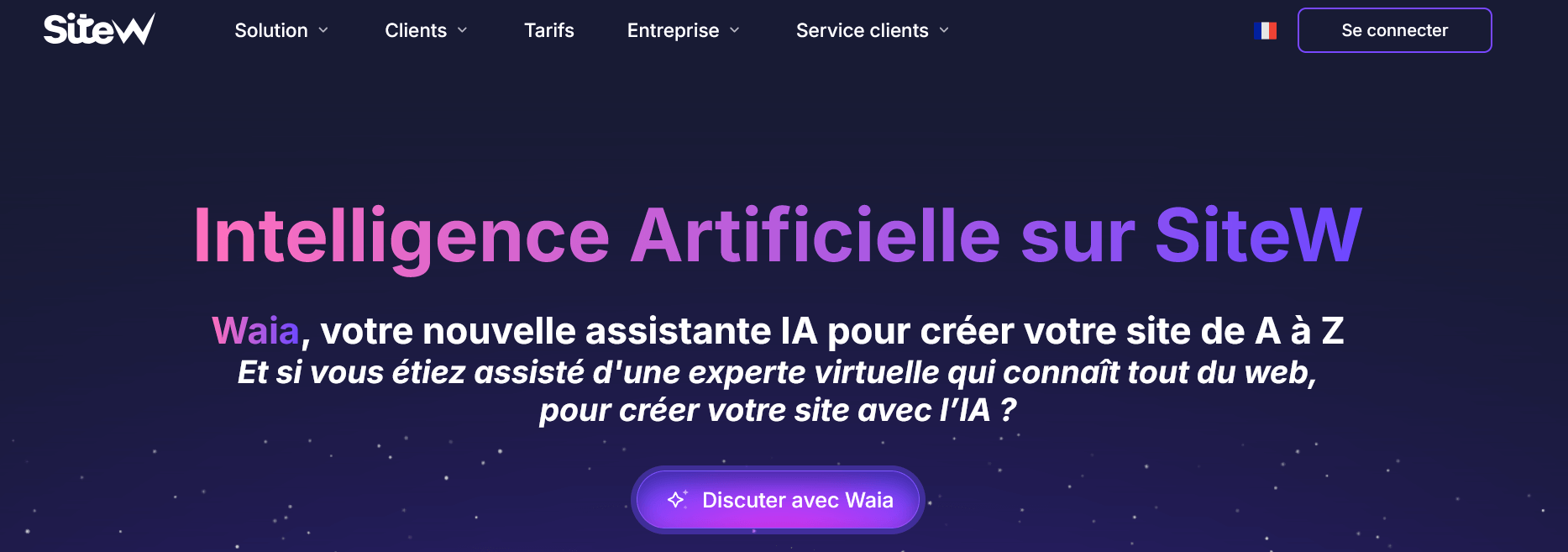 Créer un site avec l'intelligence artificielle de SiteW