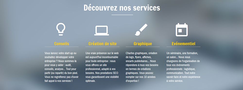 Ajouter icônes pour illustrer site internet