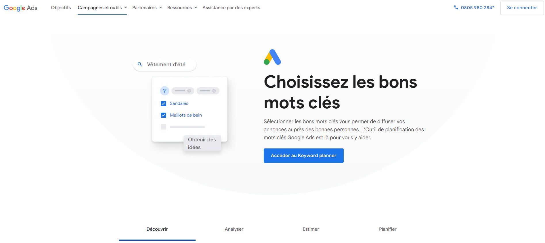 Outils de recherche de mots-clés : Google Keyword Planner Tool