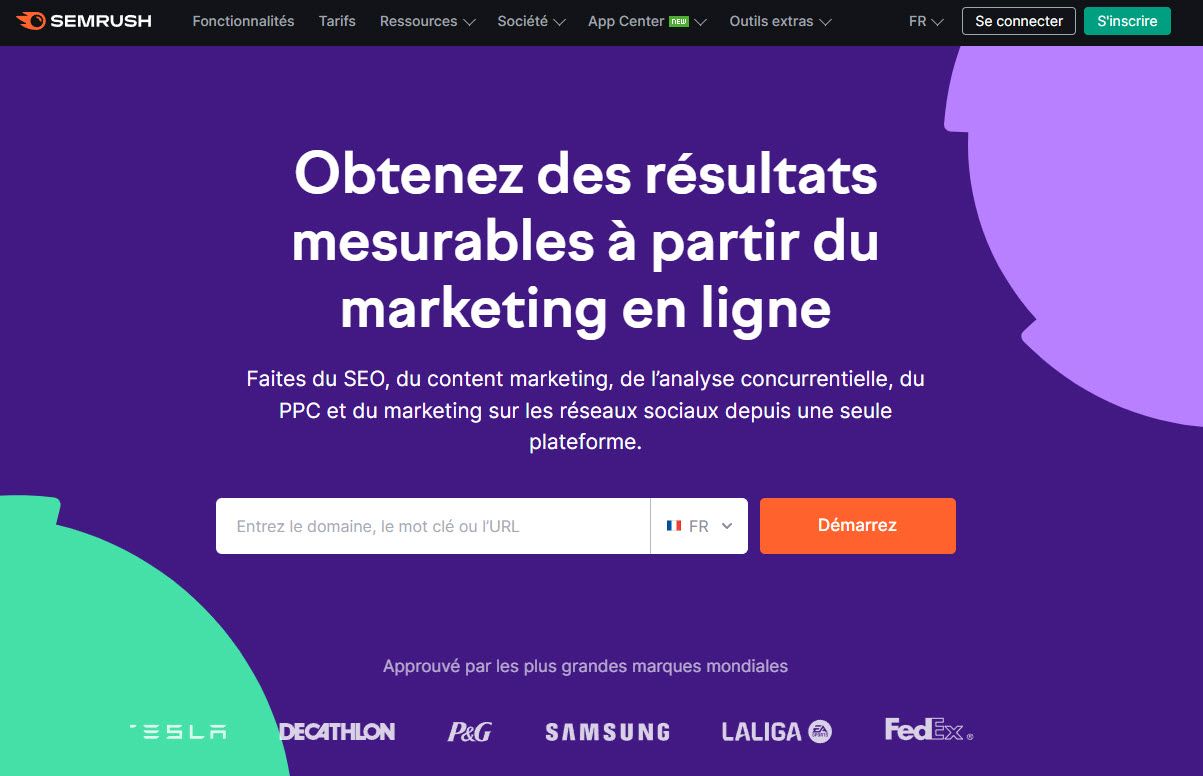 Outils de recherche de mots-clés : SEMrush