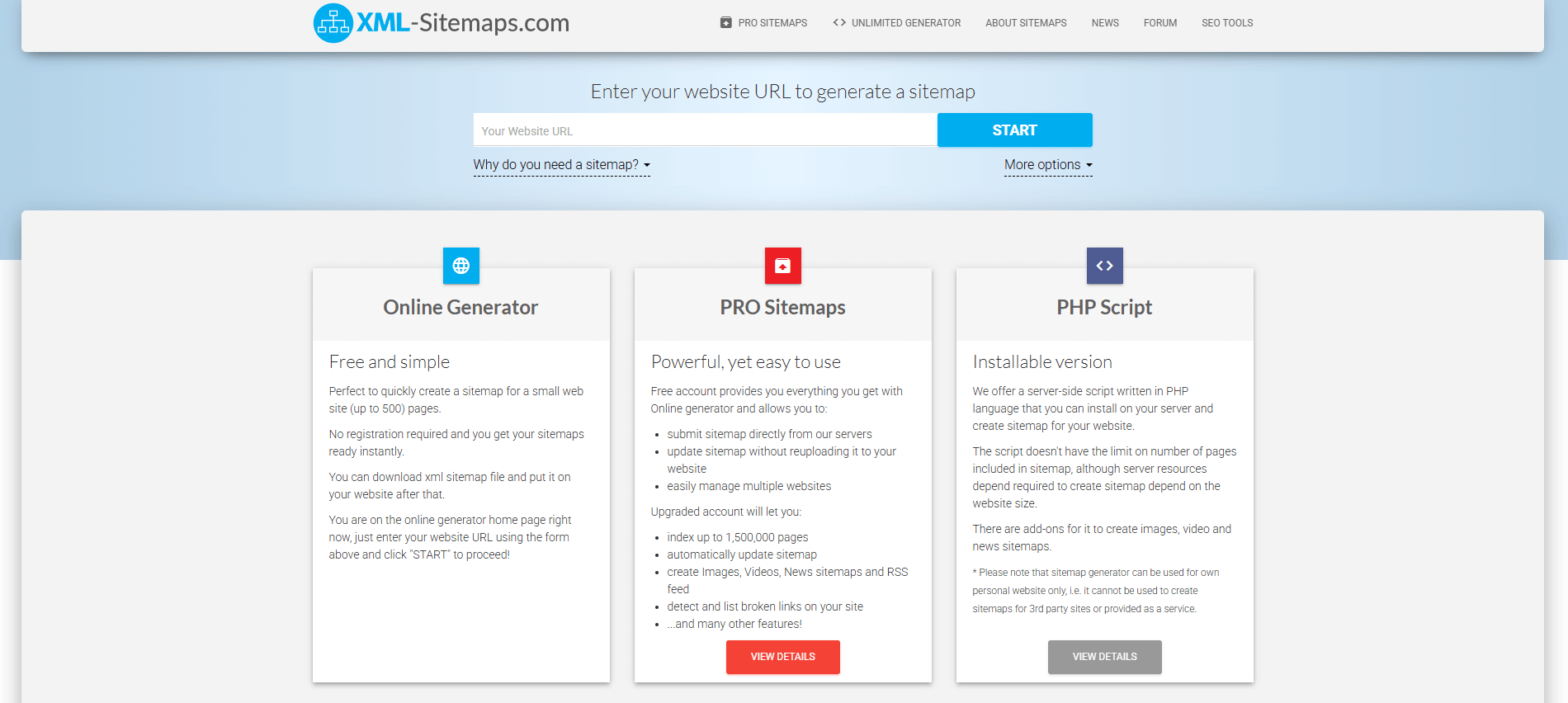 générateur de plans de site XML sitemap generator