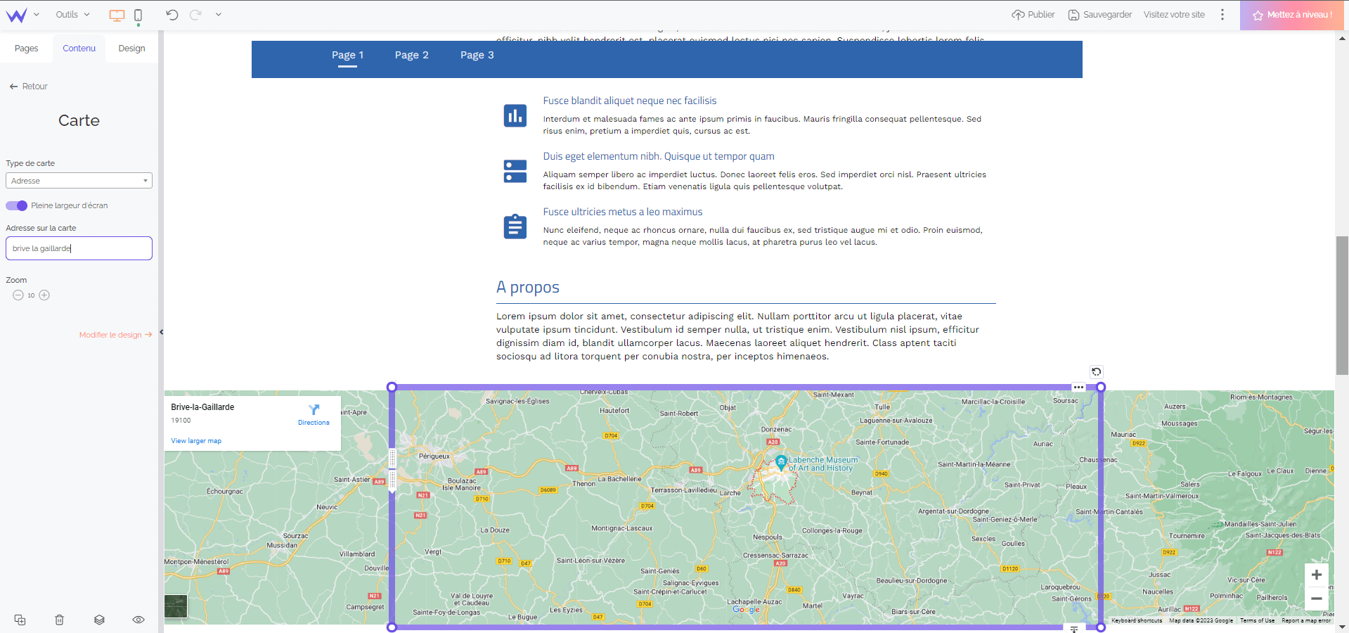 comment créer un site design avec une carte de localisation ?