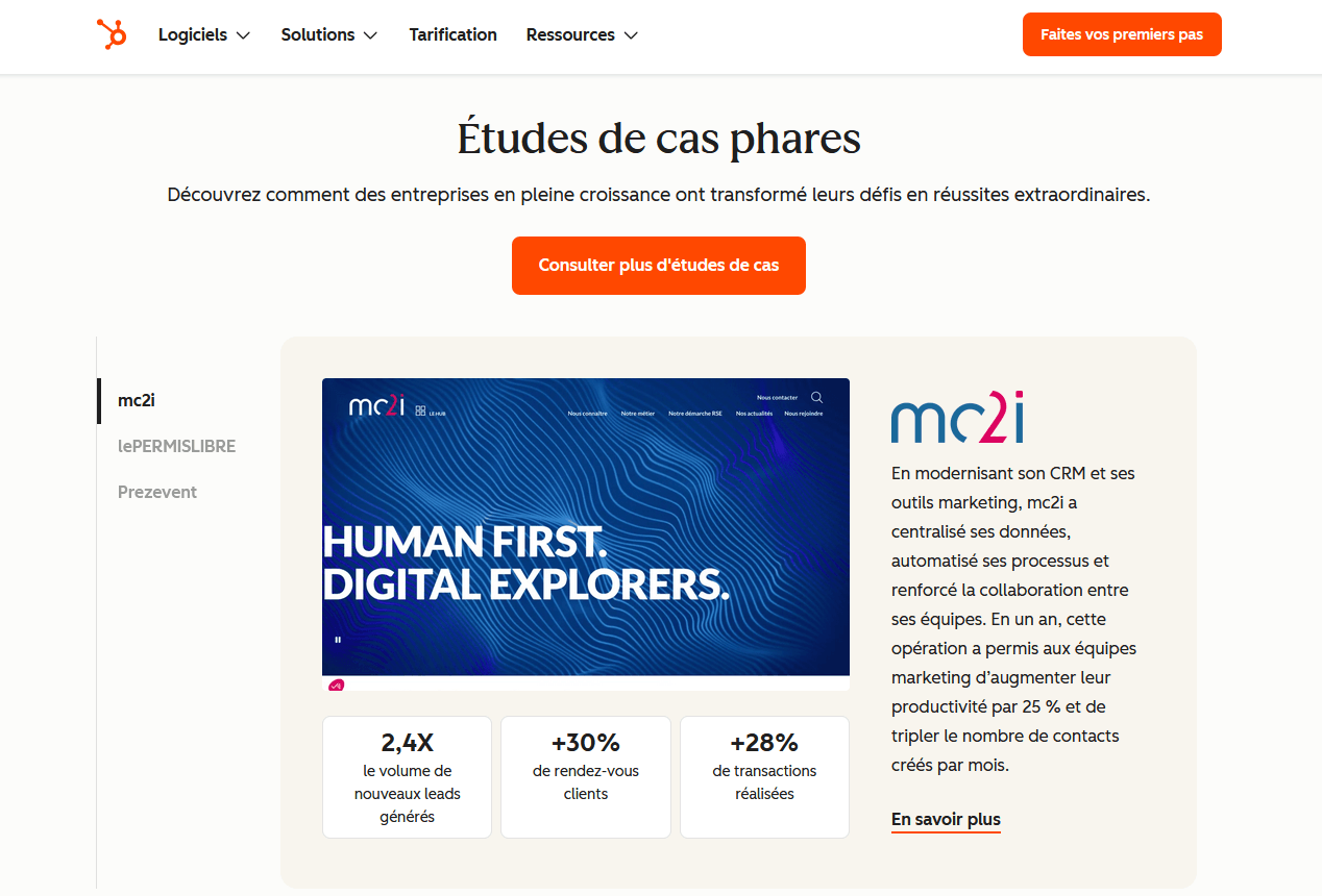 Etudes de cas HubSpot Case studies HubSpot