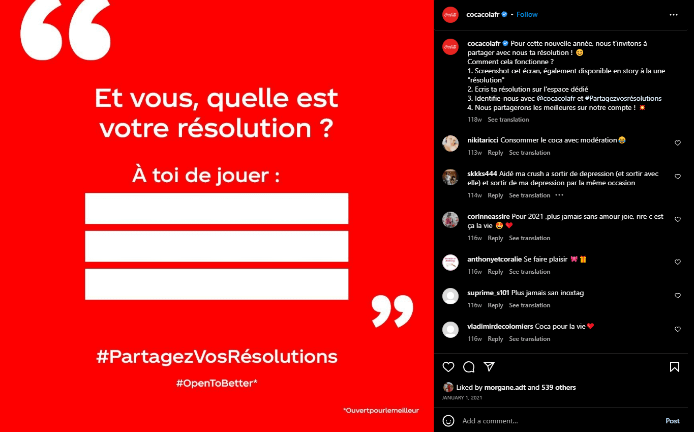 exemple sondage coca-cola