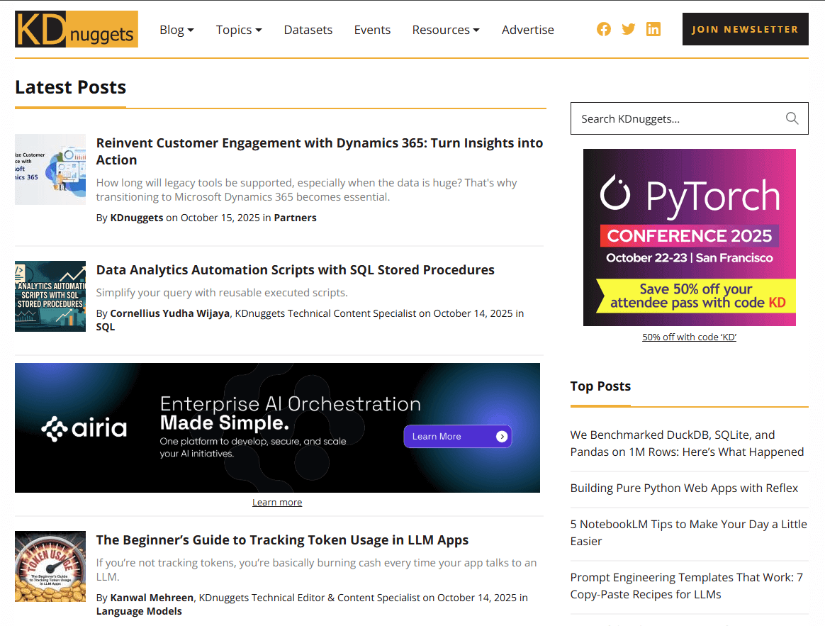 KDnuggets, blog IA technique KDnuggets, blog Ia pour les développeurs