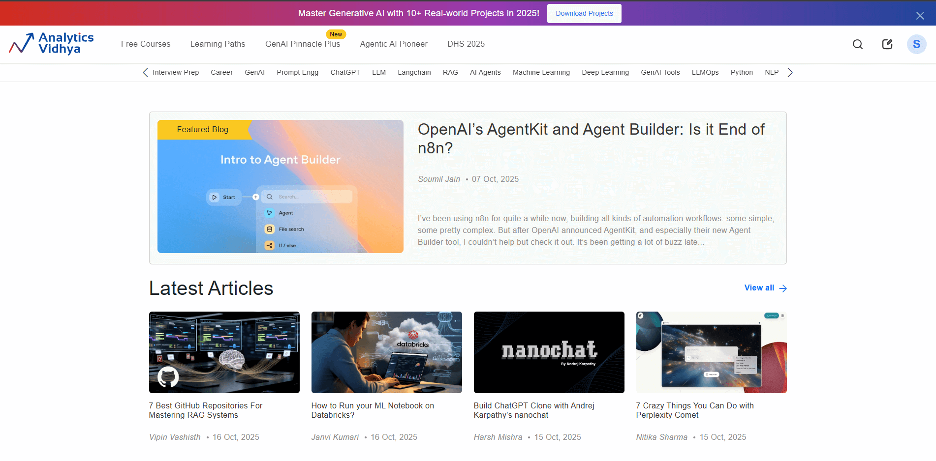 blog Analytics Vidhya sur le data management blog IA sur la gestion des données