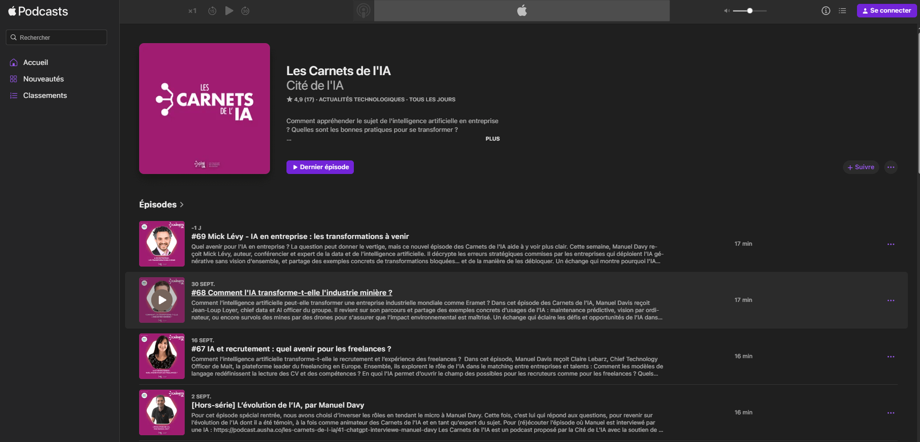 Carnets IA, podcast français sur l'intelligence artificielle Les carnets de 'lIA, podcast français sur l'IA