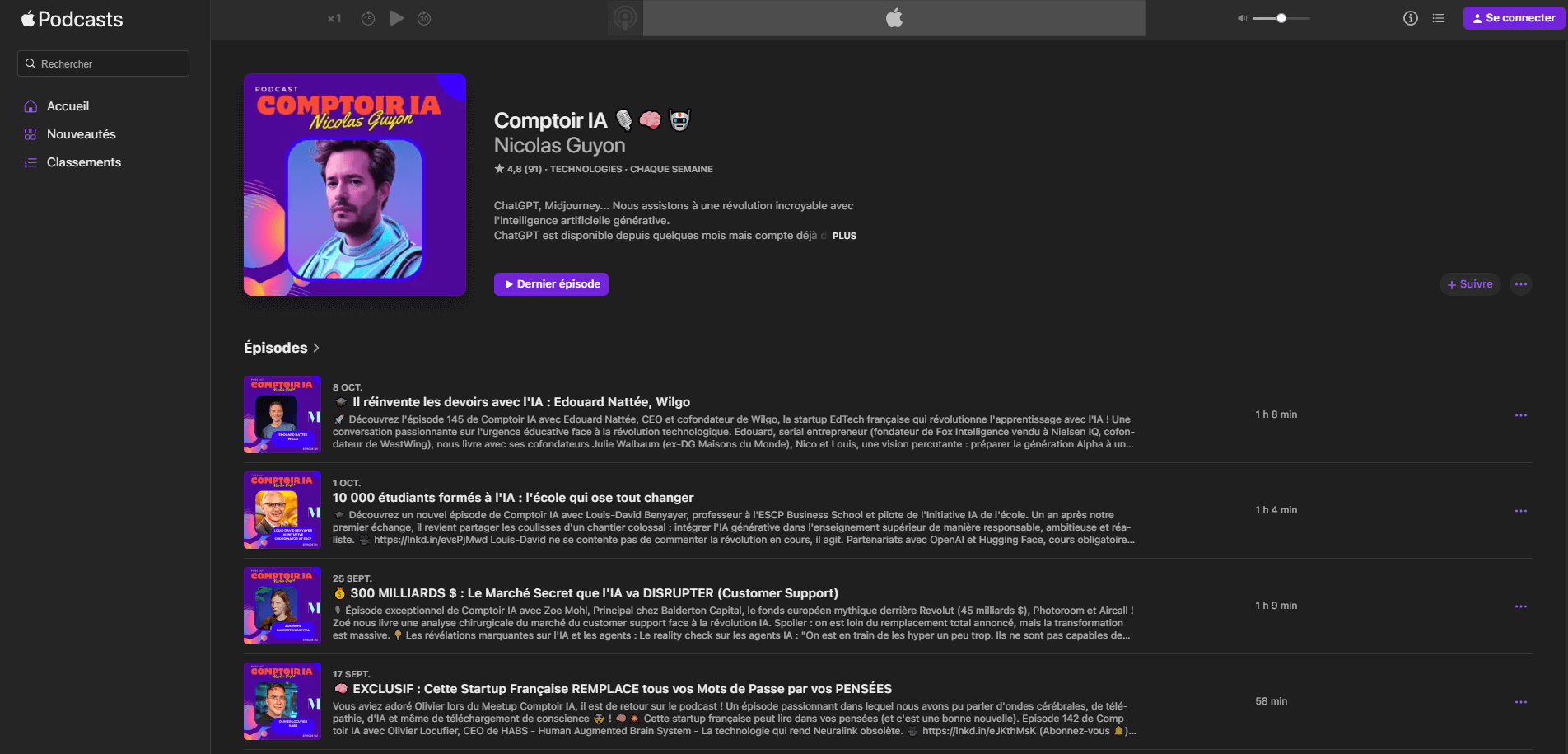 Comptoir AI, émission en ligne sur l'IA Comptoir IA, podcast en français sur l'IA