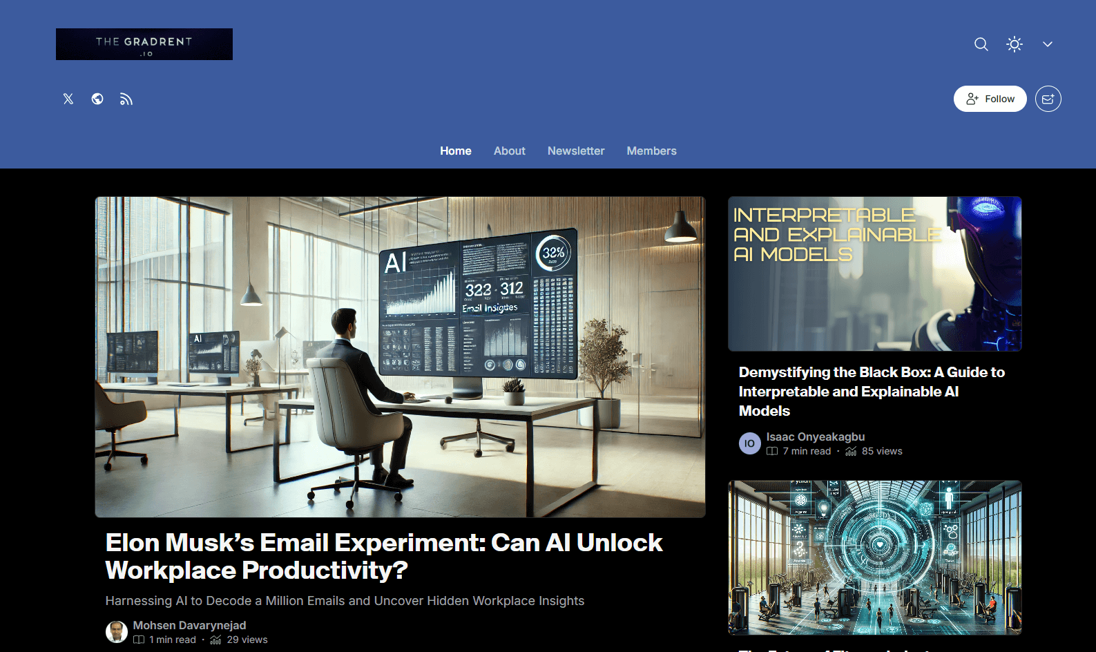 The gradient, blog technique sur l'actualité IA The gracient, blog d'actu IA pour les développeurs