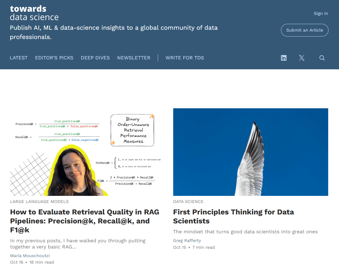 Blog sur la gestion de données Towards data science, blog sur la science des données
